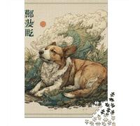 Dragon Dreams Corgi's Fantasy Journey Puzzles 1000 Pièces Cadeau Unique Jeu Éducatif Challenge Toy À De Qualité Supérieure Peinture Art pour Adultes Et Enfants À Partir De 12 Ans 52x38cm/1000pcs