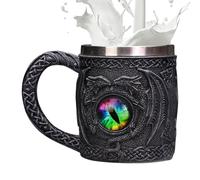 Dragon Drink Beer Mocs - Mythique Ale Tankard, Medieval Fantasy Stein Cup | Design de dragon sculpté complexe avec doublure en acier inoxydable, coque en résine , utilisation dans les fêtes à