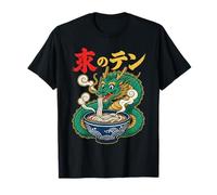Dragon drôle Mangeant des Nouilles Ramen Udon Anime Japonais T-Shirt