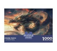 Dragon du Mal 1000 Pièces Puzzle pour Adultes Enfants, Défi Jouets, Cadeau d'anniversaire, Jeux Éduchatif, Qualité Premium 38x26cm/1000pcs