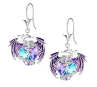 Dragon Earrings - Fantasy Novelty Alloy Animal Shape Jewelry Set | | Vintage Gothic Mythical Creature Dangle Drop Earrings Punk Style Statement Accessory Gift for Women Men Teen Girls