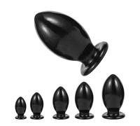 Dragon Egg Anal Plug avec ventouses puissantes pour femmes, hommes PVC Analplugs Masseur de point G en 5 tailles Ventouse Buttplug sextoys/jouets anaux pour couples (XL,Black)