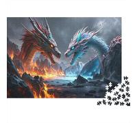 Dragon élémentaire1000 Pieces Jigsaw Puzzles for Adults Educhational Games DuelChallenging Home Decors Great Cadeau Idea70x50cm/1000pcs