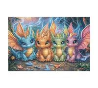 Dragon Elfe 1000 Pièces Puzzle Collectionneur en Carton Haute Densité Épais Haute Difficulté Décoration Murale Oeuvre d'art Cadeau Noël Premium 1000 PCS/75x50cm