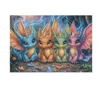 Dragon Elfe 300 Pieces Casse-tête pour Ado en Carton Haute Densité Épais Facile Débutant Jeu De Société Soirée Entre Amis Cadeau Fête des Pères 300 PCS/40x28cm