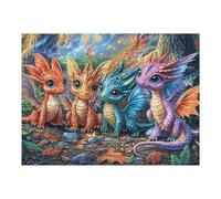Dragon Elfe 500 Pieces Casse-tête pour Ado en Carton Haute Densité Épais Facile Débutant Jeu De Société Soirée Entre Amis Cadeau Fête des Pères 500 PCS/52×38cm