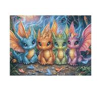 Dragon Elfe 500 Pièces Puzzle Adolescent en Carton Anti-Déchirure Difficulté Moyenne Activité ÉduChative Passe-Temps Petit Prix Pas Cher Premium 500 PCS/52×38cm