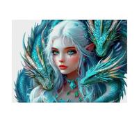 Dragon Elfe Gemme 1000pcs Mini Puzzle pour Adultes Difficile | 38x26cm Carton Décor Salon Structure Durable Cadeau Anniversaire Soulagement Du Stress