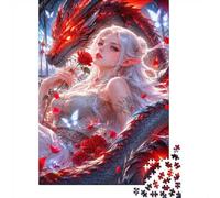 Dragon Elfe Rose 1000 Pièces Mini Puzzle pour Adultes Difficile | 38x26cm Carton Décoration Salon Coupe Précise Cadeau Anniversaire Relaxation