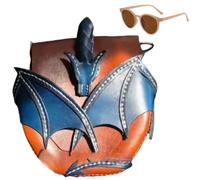Dragon Embrace PU Leather Shoulder Bag, Handmade Dragon Satchel with Wing and Spine, Unique Novelty Vintage Crossbody