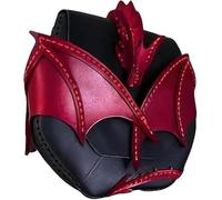 Dragon Embrace Shoulder Bag Natural Leather, Handmade Dragon Leather Bag, Novelty Unique Women's Large Crossbody Handbag (Red)