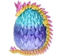 Dragon en cristal 3D en œuf, dragon en cristal articulé avec œuf de dragon, décoration de bureau à domicile, jouets de bureau, dragons en cristal avec dragonegg mystère amovible