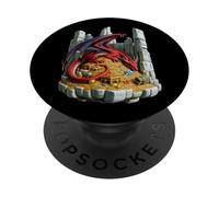 Dragon endormi - Menteur de Salle au trésor PopSockets PopGrip Adhésif