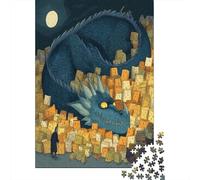 Dragon endormi, recroquevillé sur Un tas de fromagePuzzles 1000 Pièces pour Adultes, Jeux ÉduChatifs, Décoration D'intérieur70x50cm/1000pcs