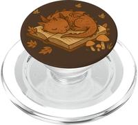 Dragon endormi sur Un Livre avec des Feuilles d'automne Fantasy PopSockets PopGrip pour MagSafe