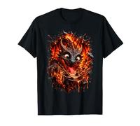 Dragon espiègle léchant Un café, Magie Ardente et Humour 3D T-Shirt