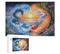 Dragon et Aigle dans la Confrontation élémentaire Puzzle 300 Pièces pour Adultes Jeu De Table Intérieur Réduction du Stress Cadeau pour Maison 300 PCS