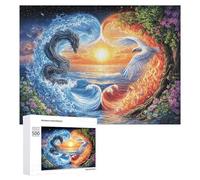 Dragon et Aigle dans la Confrontation élémentaire Puzzle 500 Pièces pour Adultes Pause Au Travail Concentration Mentale Cadeau pour Quotidien 500 PCS