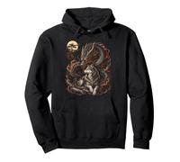 Dragon et Loup Lune Fantaisie Art Japonais Sweat à Capuche