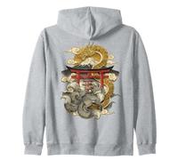 Dragon et Renard à Neuf queues mythologie Japonaise Sweat à Capuche
