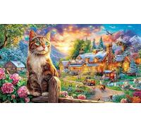 Dragon et Renard dans Un Paysage Magique Puzzle pour Adultes: 1000 Pièces en Carton Recyclé pour la Décoration 38x52cm/1000pcs