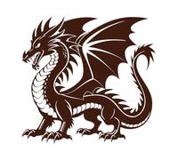 dragon et silhouettes Stickers muraux 54.6x56.8cm Décoration artistique Café