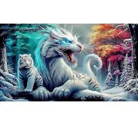 Dragon et Tigre Puzzle 1000 pièces Educa Jouet en Bois Cadeau Unique Décoration Intérieure Jeu éducatif Challenge Toy pour Adultes & Enfants des 14 Ans Dragon et tigre38x52cm/1000pcs