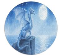 Dragon européen 1000 Piece Puzzle Rond, pour Enfants Adulte Éduchatif DécoRation pour Enfants Cadeau 12 Ans De Qualité Supérieure 1000pcs (67.5x67.5cm)