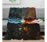 Dragon Fantaisie 3D Printed Couverture Microfibre Décor Maison Elémentaire Dragon Throw Blanket Canapé Lit Adulte 40x50(100x130cm)