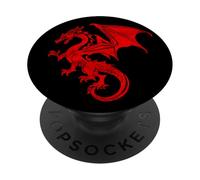Dragon fantaisie rouge PopSockets PopGrip Adhésif
