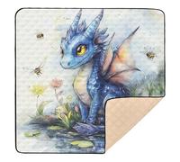 Dragon Fantasy Art Print Grand tapis de jeu robuste pour intérieur et extérieur 1 pièce pour bébés, nourrissons et tout-petits, 127 x 127 cm