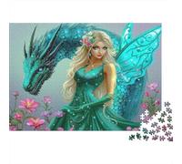 Dragon Fée Fleurs Puzzle Mini 1000 Pièces pour Adultes Idée Cadeau