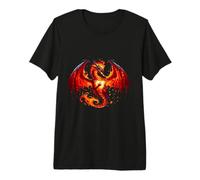 Dragon Feu Dragon Créatures mythiques Animaux héralis mythes légendaires T-Shirt Haut de Gamme