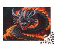 Dragon feu Mythe Puzzle 1000 Pièces avec Clic Parfait,Puzzles pour Adultes Concentration Training Puzzle pour La Décoration Murale Et Les Cadeaux,Secret Santa Original 52x38cm/1000pcs