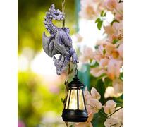 dragon figures hanging with solar lights garden decoration outdoor funny dragon figure for garden patio balcony gifts for women men mom
