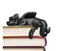 Dragon Figurine - Sleeping Dragon Statue, Gothic Decor Collectible for Home, Mythical Beast Art, Desktop Ornament Piece with Hand Painted Detail, Fantasy Guard Statue for Guarding Book Collections