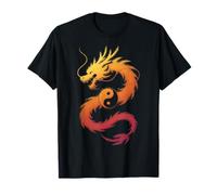 Dragon Flottant Yin Yang Philosophie Chinoise Loong T-Shirt