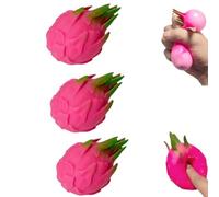 Dragon Fruit Squishy, Realistic Squeeze Dragonfruit, Slow Rising, Slow Rising Realistic Squeeze Fidget Ball for Kids & Adults - Sensory Relief for Stress & Anxiety (3pcs)