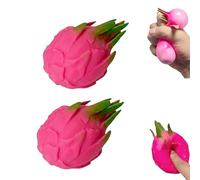 Dragon Fruit Squishy, Realistic Squeeze Dragonfruit, Slow Rising, Slow Rising Realistic Squeeze Fidget Ball for Kids & Adults - Sensory Relief for Stress & Anxiety (2pcs)
