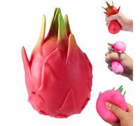 Dragon Fruit Squishy Slow Rising Stress Relief Toy, Soft Fruit Squishy Squeeze Toy, Realistic Dragon Fruit Fidget Toy for Desk Decoration, Stress Relief & Sensory Fun for Adults (1PCS)
