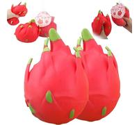 Dragon Fruit Squishy Toy - Jumbo Giant Slow Rising Squeeze Stress Reliever for Adults & Teens, Soft & Squishy Sensory Fidget Toy, Perfect for Desk Decompression & Fun Play (Dragon Fruit,2pc)