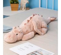 Dragon géant en Peluche - 130 cm - 1,2 kg - Jouet en Peluche Doux lesté - Dragon en Rose pour Enfants et Adultes