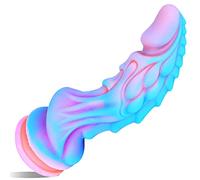 Dragon gode océan de 22 cm, XL en silicone, large godemichet avec ventouse forte. Parfait pour jeu anal et vaginal chez les femmes. Un jouet fantaisie avec un gros pénis côtelé
