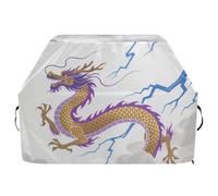Dragon Gold Lightning Housse de barbecue à gaz 165,1 cm imperméable et résistante aux déchirures et à la décoloration avec cordon de serrage réglable pour protéger de la poussière et du vent