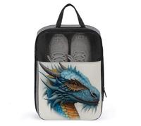 Dragon Head Sac à chaussures bleu pour voyage usage quotidien Sac de rangement anti-poussière Pochette de chaussures de golf