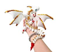 Dragon imprimé 3D avec ailes - Figurine fantaisie articulée | Construction en filament PLA avec corps articulé flexible, texture d'échelles détaillées, décoration de bureau, cadeau de collection pour