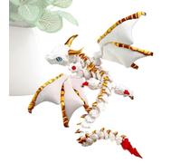 Dragon imprimé 3D avec ailes - Modèle de dragon ailé articulé | Figurine d'animal flexible à collectionner pour bureau, maison, bureau, table, bibliothèque, chambre, tableau de bord, décoration de