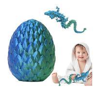 Dragon imprimé 3D Egg avec dragon mobile à l'intérieur - jouet dragon entièrement articulé | Figurine de dragon de collection fantastique, cadeau de créature mythique unique, dragon interactif avec pe
