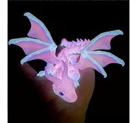 Dragon imprimé avec des ailes, figurine d'animaux imprimée en 3D, phosphorescente, modèle de dragon ailé flexible, idéal pour les anniversaires de Pâques et les décorations de vacances (lumineux)