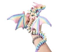 Dragon Imprimé en 3D avec Ailes | Figurine Articulée d'animal Mythique à Ailes | Figurine Animale Déco Maison Bureau Étagère Table de Chevet Tableau de Bord (Coloré)